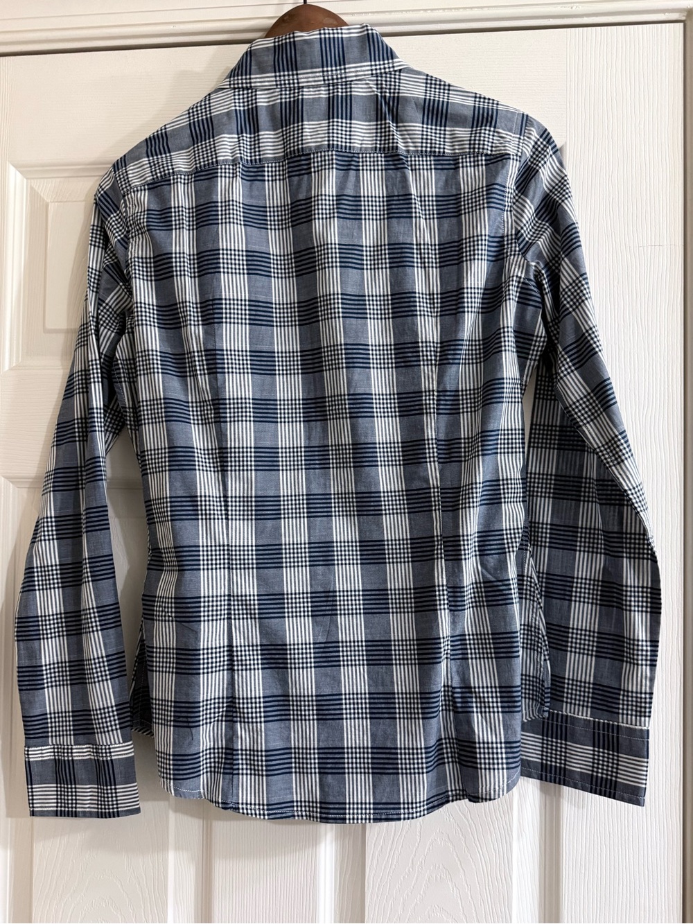 Banana Republic Blue and White Plaid Button-Down Shirt - Picture 2 of 3